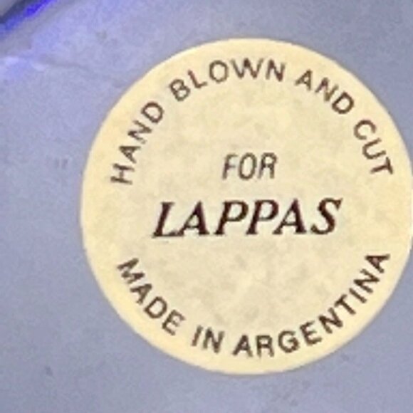 VTG PLATA LAPPAS Hand Blown Cut to Clear Crystal Cobalt Blue Candle Holder Jar - Picture 4 of 10